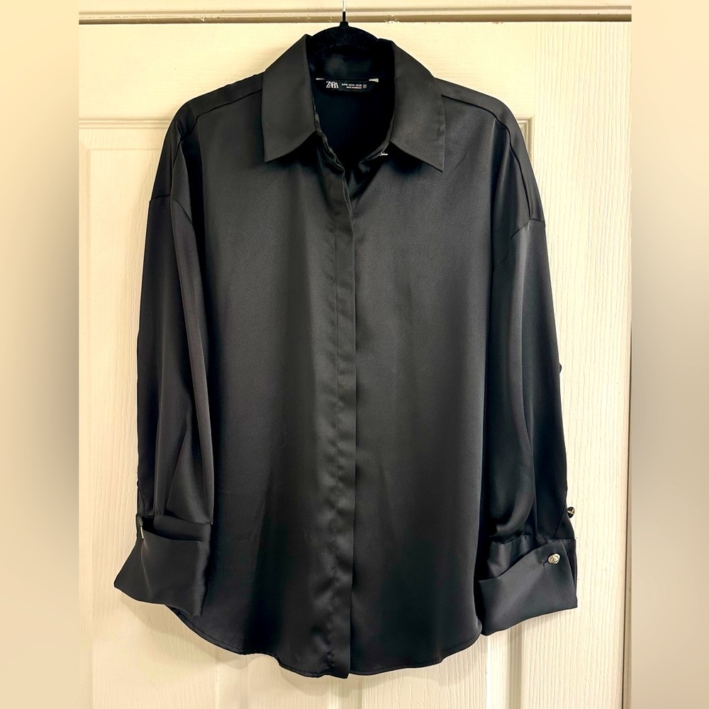 Zara Black SatinShirt